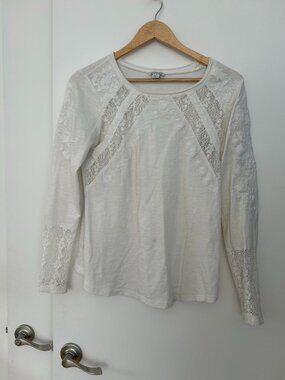 Rare Sundance Floral Lace Long-Sleeve Blouse S
